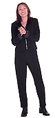 Stretch Pant Set with Leopard Print Trim